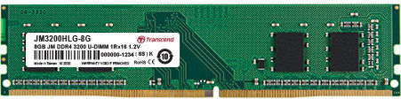 Transcend JetRam 16GB DDR4 RAM с Скорост 3200 за Настолен Компютър