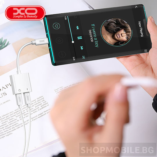 XO NB-R172C Μετατροπέας USB-C male σε USB-C 2x female Λευκό 1τμχ