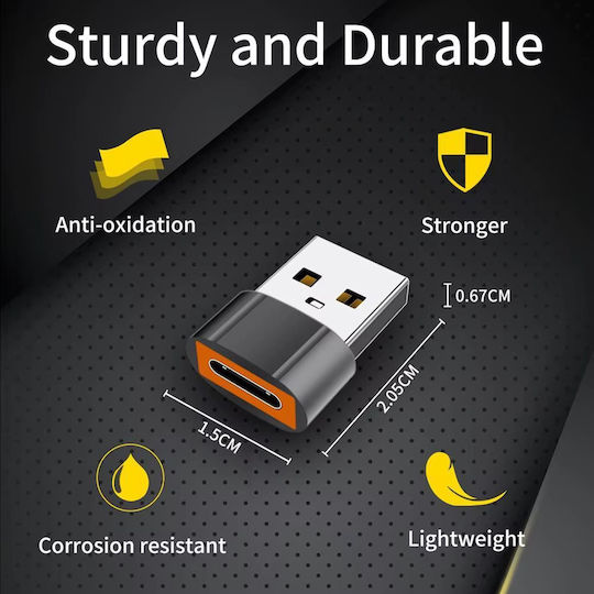 Techsuit Μετατροπέας USB-A male σε USB-C female 1τμχ