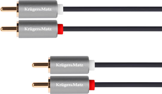 Kruger & Matz Cable RCA male - RCA male 10m KM1210