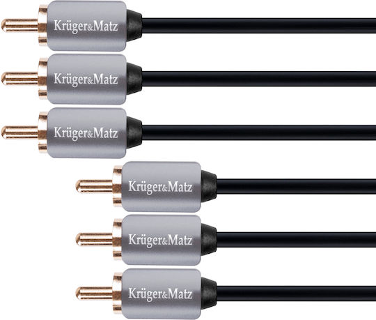 Kruger & Matz Cable 2x RCA male - RCA male 1.8m KM0307
