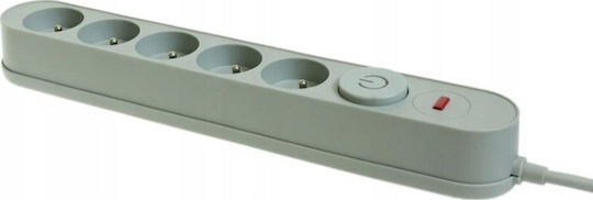 Plastrol Power Strip Safety 5 Sockets with Switch and Cable 3m Gray