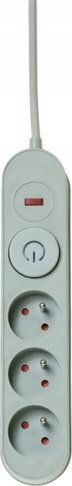 Plastrol Power Strip Safety with Switch and 3m Cable Gray