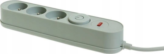 Plastrol Power Strip Safety with Switch and 3m Cable Gray