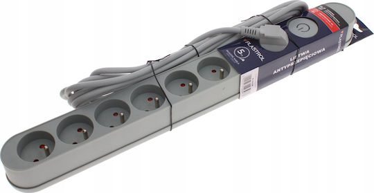 Plastrol Power Strip Safety 8 Sockets with Switch and Cable 5m Gray