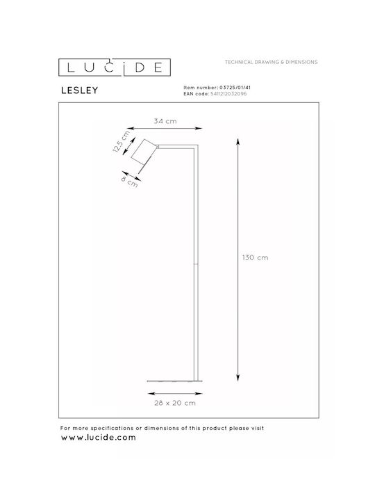 Lucide Lightning Lesley Φωτιστικό Δαπέδου με Ντουί για Λαμπτήρα GU10 Καφέ