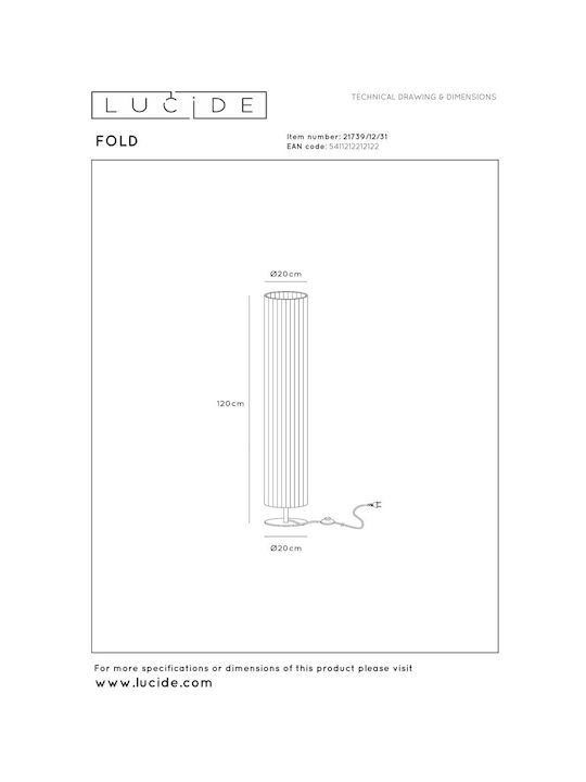 Lucide Lightning Fold Φωτιστικό Δαπέδου με Ντουί για Λαμπτήρα E27 Λευκό
