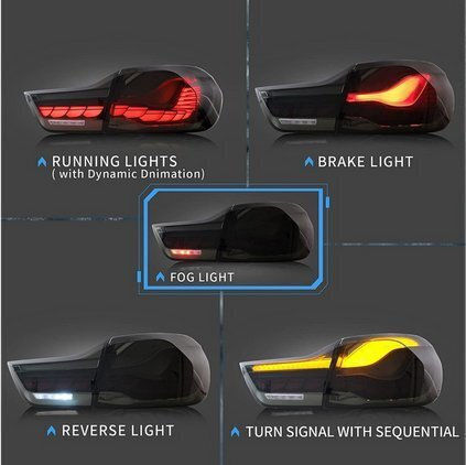Mtuning Set Taillights Dynamic Led Smoke Bmw 4 F32 F82 4 F33 F83 2013-Present