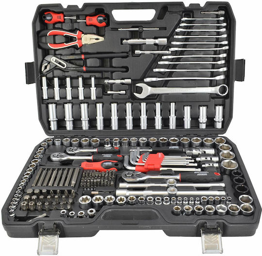 AWTools Ратчетни и гнездови гарнитури 1\2" & 3\8" & 1\4" & 3\4" 225бр