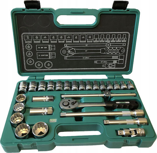 Honiton Key Set 27 Elements 1/2" Honidriver 4027