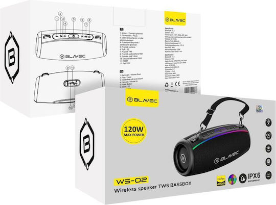 Blavec WS-02 Ηχείο Bluetooth 120W Μαύρο