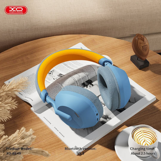 XO BE49 Wireless / Wired Over Ear Headphones with 36 hours of Operation Blue