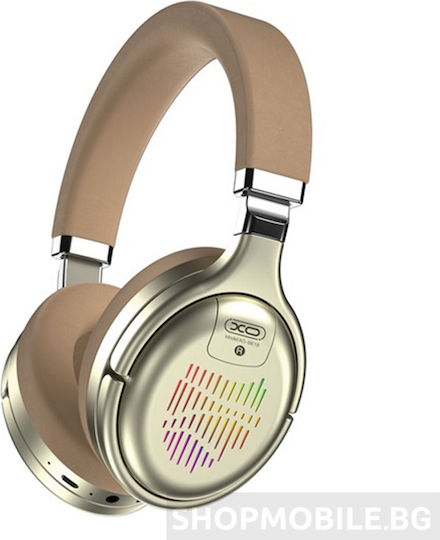 XO BE18 Безжични / Жични Over Ear Слушалки с Радио с 4 часа Работа Златисти