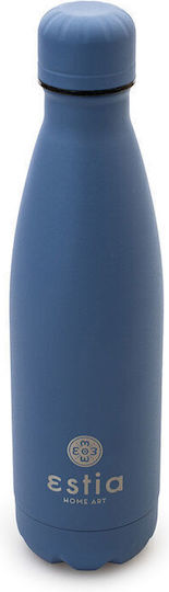 Estia Travel Flask Lite Save the Aegean Recyclable Bottle Thermos Stainless Steel BPA Free 500ml Denim Blue