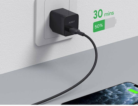 Aukey CB-CL02 Regular la Cablu Lightning Negru 2m (KBAAUKUSB0062)