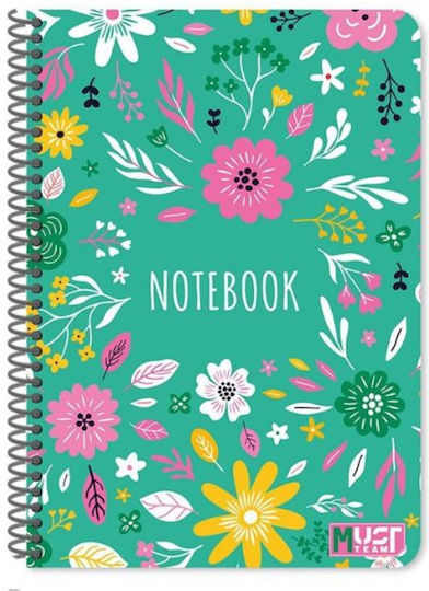 Must Team Spiral Notebooks Ruled A4 60 Sheets 2 Subjects Vibes 8pcs
