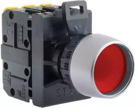 Покрит бутон Spamel 1-превключвател Червен 230V AC LED Sp22-klc-01-230-led-ac