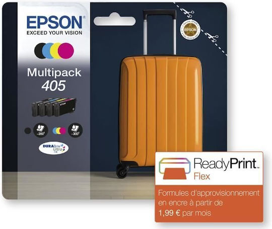 Epson 405 Γνήσιο Πακέτο 4 Μελανιών Εκτυπωτή InkJet Κίτρινο / Κυανό / Ματζέντα / Μαύρο (C13T05G64010)