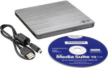 Hitachi-LG Data Storage GP60 External DVD/CD Recorder for Laptop / Desktop Silver