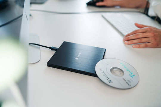 Verbatim External Slimline External DVD/CD Recorder for Desktop / Laptop Black