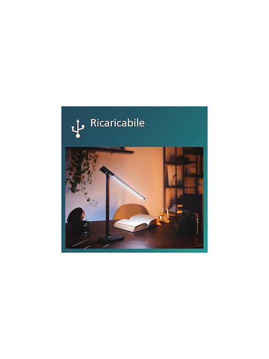 Philips LED Office Lamp Foldable 12W/230V in Silver Color
