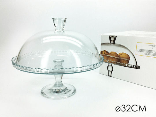 Pasabahce 95200 Kuchenständer Glas mit Deckel & Fuß Transparent 32x25x27cm