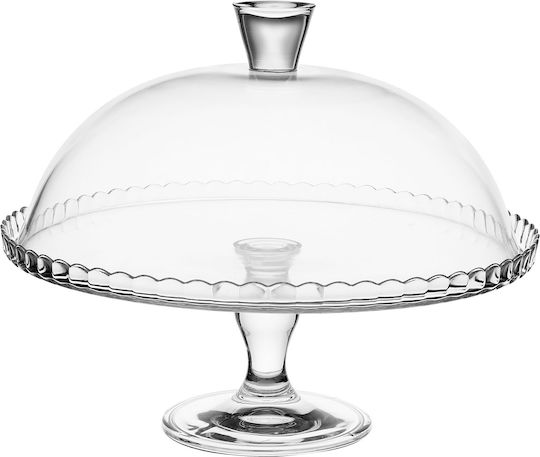 Pasabahce 95200 Kuchenständer Glas mit Deckel & Fuß Transparent 32x25x27cm