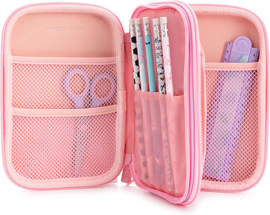 Yolo Pencil Case with 2 Compartments Pink