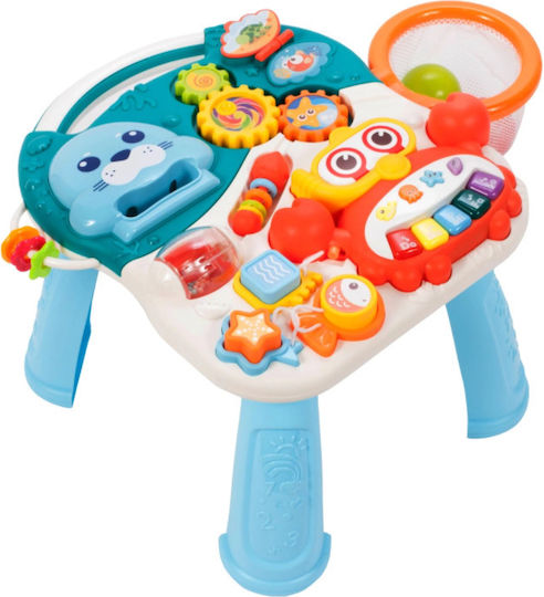 Interaktiver Antemergator 5-in-1 Dumbo Idealstore Abnehmbarer Tisch Mini-Basketballkorb Aufblasbare Bälle Lichter Geräusche Marineblaue Farbe