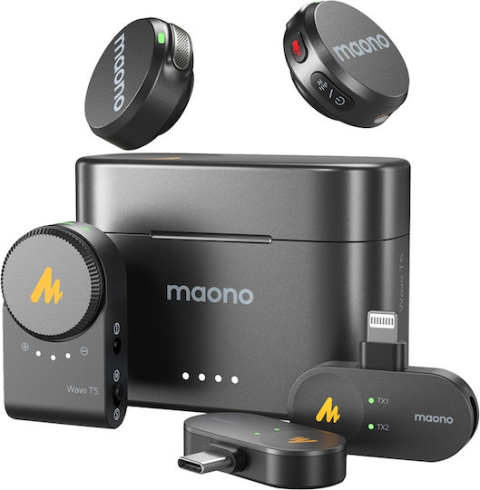 Maono WM650 A3 Σετ Ασύρματο Δυναμικό Μικρόφωνο Πέτου, Clip On Δημοσιογραφικό