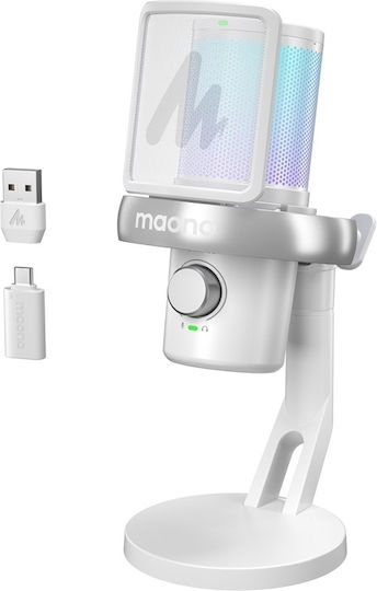 Maono DM40 Pro Електрет Микрофон Настолен в White Цвят