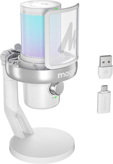 Maono DM40 Pro Електрет Микрофон Настолен в White Цвят