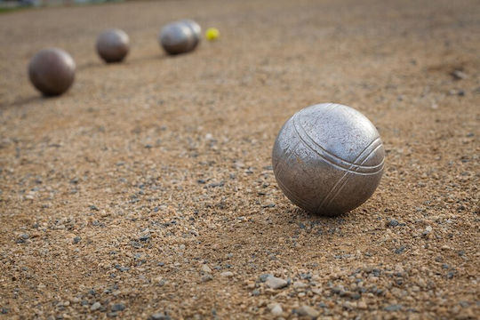 Joc de Petanque Interactiv Idealstore 8 Bile Cromate 1 Minge de Referință din Lemn Frânghie de Măsurare Husă cu Fermuar Mâner Toate Vârstele