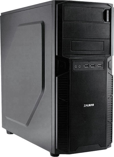 Zalman Z1 Геймърско Midi Tower Компютърна Кутия с Страничен Прозорец Черна