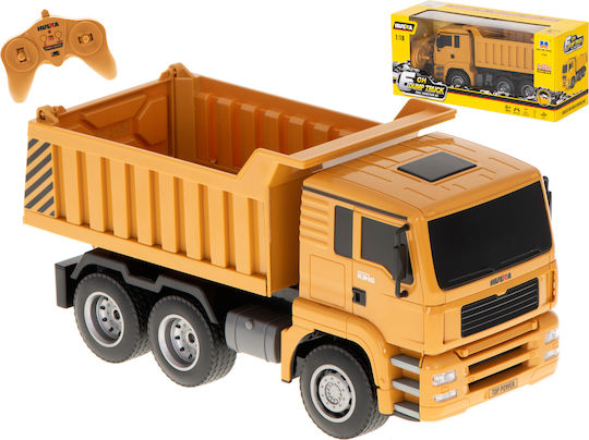 Camion Interactiv Idealstore Dimensiuni 28 X 11 X 14 Cm Iluminare LED Anvelope din Cauciuc Încărcare USB Telecomandă Buton Basculant Scară 1:18 O Modalitate Excelentă de a Deveni un Mic Constructor