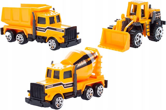 Camion Interactiv cu Remorcă Idealstore Galben Mare Dimensiuni 35 X 9.5 X 15.5 Cm Echipat cu 6 Vehicule de Construcție care Oferă Ore de Distracție și Divertisment