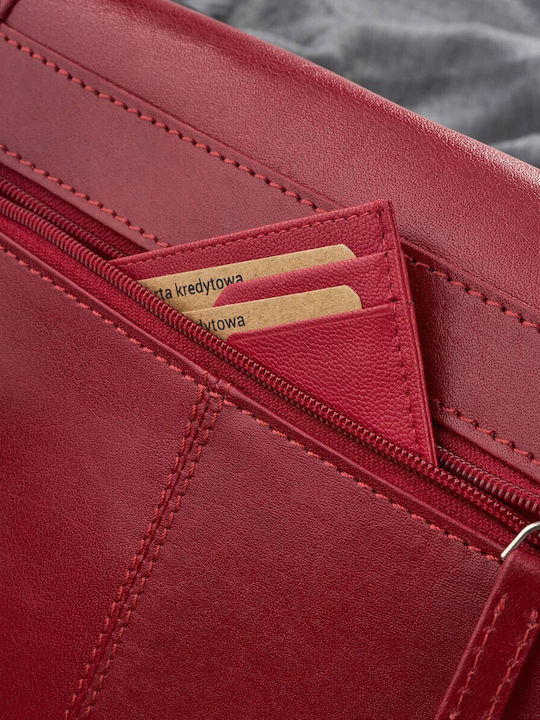 Leather Women's Bag Crossbody Red