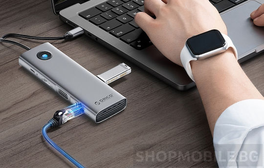 Orico USB-C Docking Station mit HDMI 4K PD Ethernet Gray (PW11-10P-GY-EP)