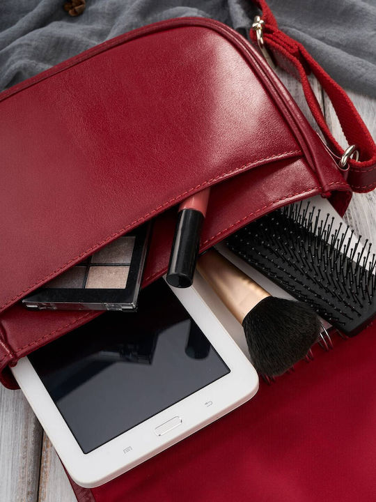 Leather Women's Bag Crossbody Red