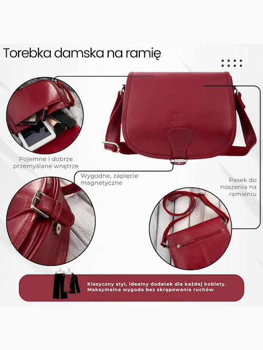 Leather Women's Bag Crossbody Red