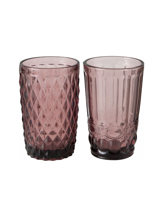 Boltze Glas Wasser aus Glas in Rosa Farbe 300ml