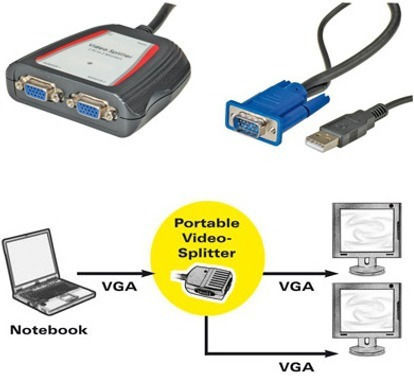 Secomp Value Portable VGA Video Splitter 2-Way 250MHz