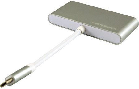 LC-Power 4-Port USB 3.0 Hub with USB-C Connection Gray