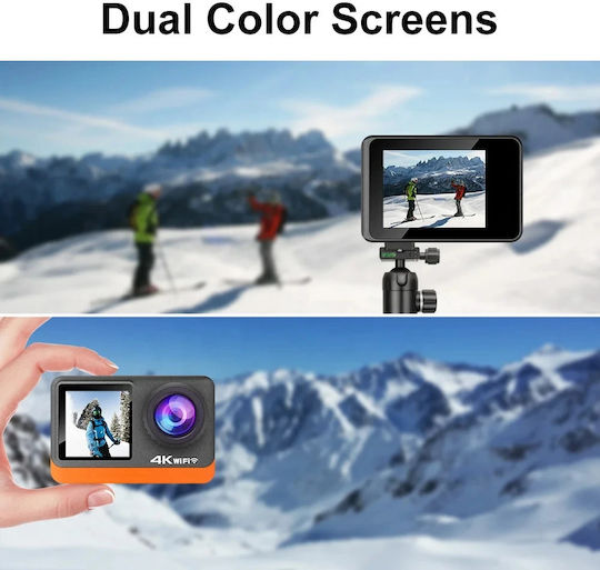idl-Q80TR 32GB Cameră de Acțiune 4K Ultra HD Subacvatică (cu Carcasă) cu Ecran 2" și Wi-Fi Neagră