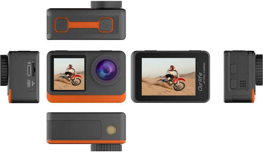 idl-Q80TR 32GB Cameră de Acțiune 4K Ultra HD Subacvatică (cu Carcasă) cu Ecran 2" și Wi-Fi Neagră