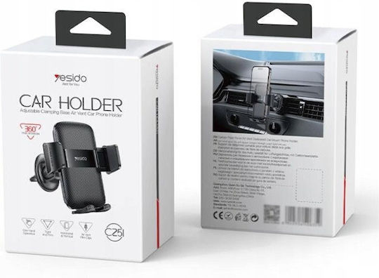 Yesido Suport Auto pentru Telefon cu cârlige reglabile Neagră
