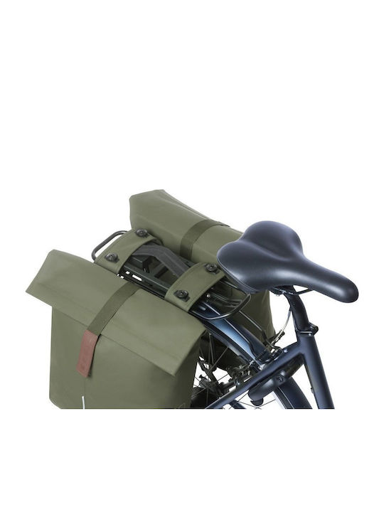 Basil City Double Pannier Bag Mik 28-32L Mik System Ready To Go Moss Green New 2025