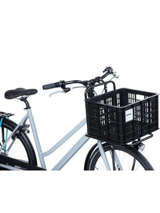 Basil Bicycle Crate M Handlebar Rack Basket 29.5L Recycled Synthetic Black New