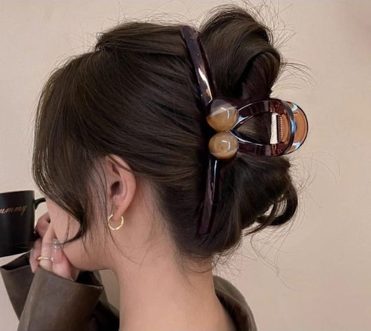 Xl Hair Clip Clamp 12x5 Cm Brown Sp353