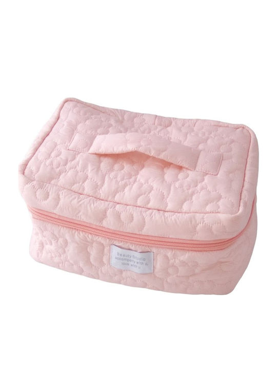 Ecarla Quilted Cosmetic Bag Case Pink Ks98